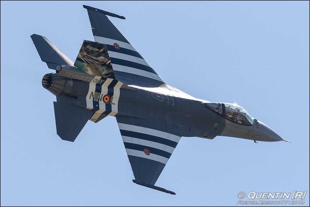 Belgian Air Force F-16 Solo Display 75 YEARS D-DAY Meeting de l'Air BA-115 Orange 2019 Canon Sigma France contemporary lens Meeting Aerien 