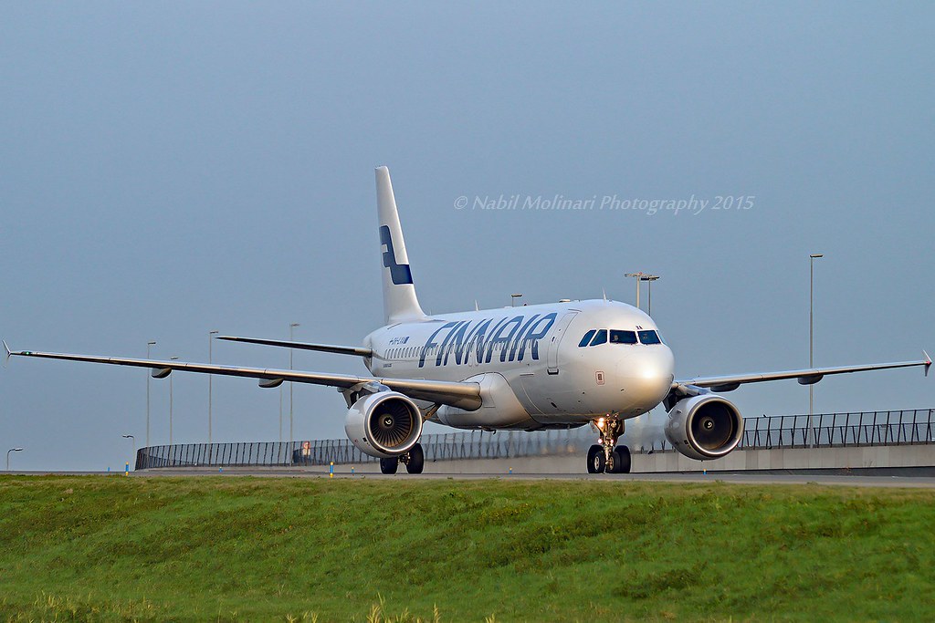 Finnair OH-LXA Airbus A320-214 cn/1405 @ Taxiway Q EHAM / AMS 28-12-2015