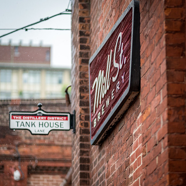 Mill St. Brewery Sign at Tank House Lane