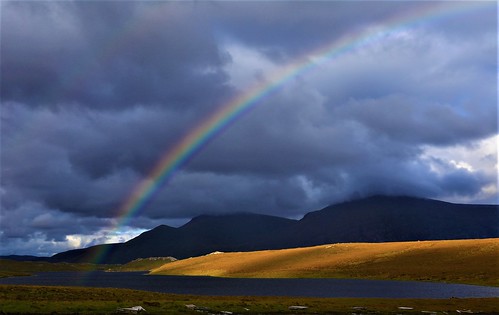 rainbow highlands mountains mood atmosphere blue landscape dramaticsky