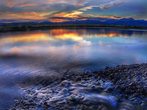 washingtonstate pacificnorthwest skokomishriver sunset water creek clouds reflections