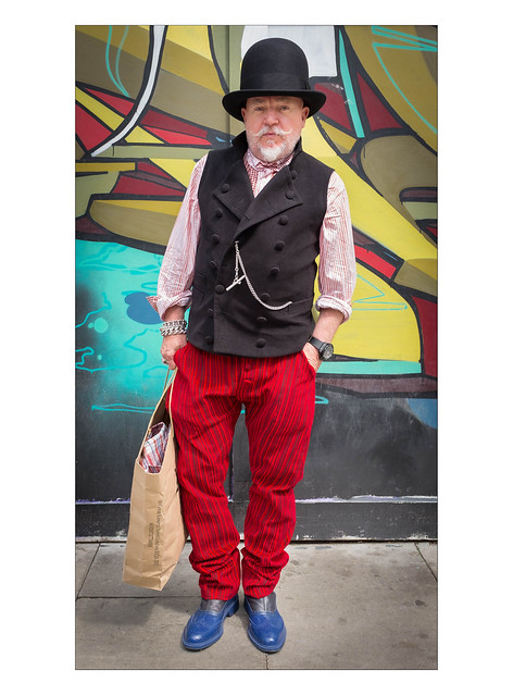 A Hipster in Hipsterville, East London, England.