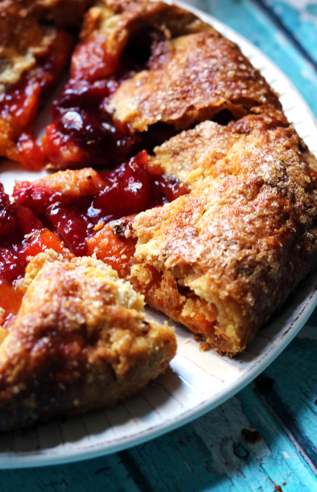 Apricot, Raspberry, and Rose Galette