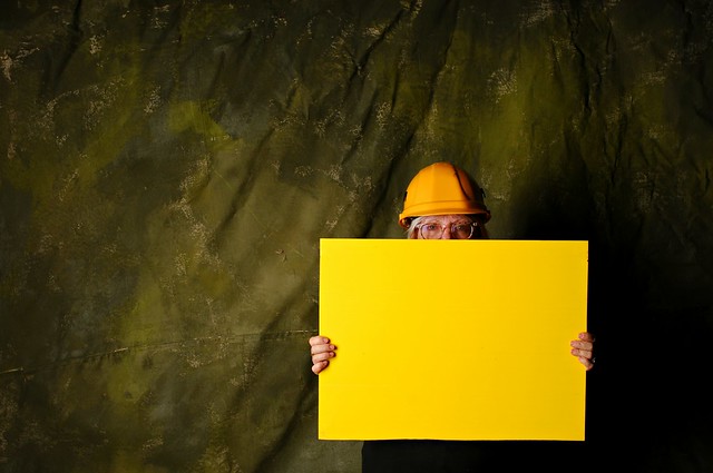 Woman with Yellow Panel