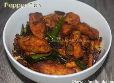 Pepper Fish Fry with step by step pictures