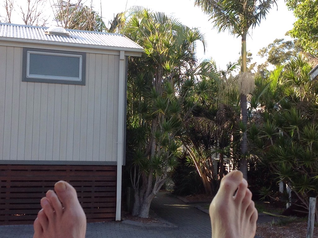 Another #feetintheview caravan park shot, this time at Shoal Bay NSW North of Newcastle.
