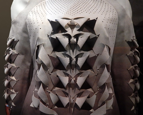Cut leather clothing design in the Design Museum in Copenhagen, Denmark