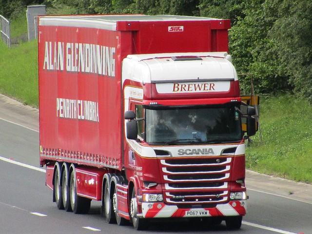 Brewer Haulage (Stobart Group) Scania R580 With Alan Glendinning Trailer.
