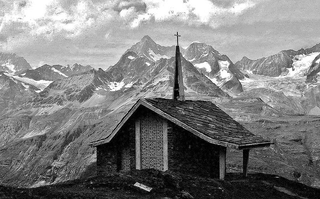 Schweiz, Rund um Zermatt, Matterhorn, 1983 , alte Kapelle,  76745/11626