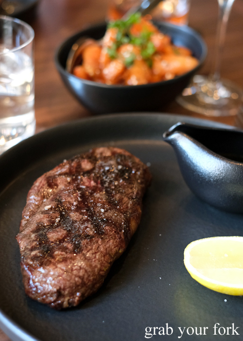 Grainge rump cap steak at Esquire Drink and Dine in the QVB, Sydney
