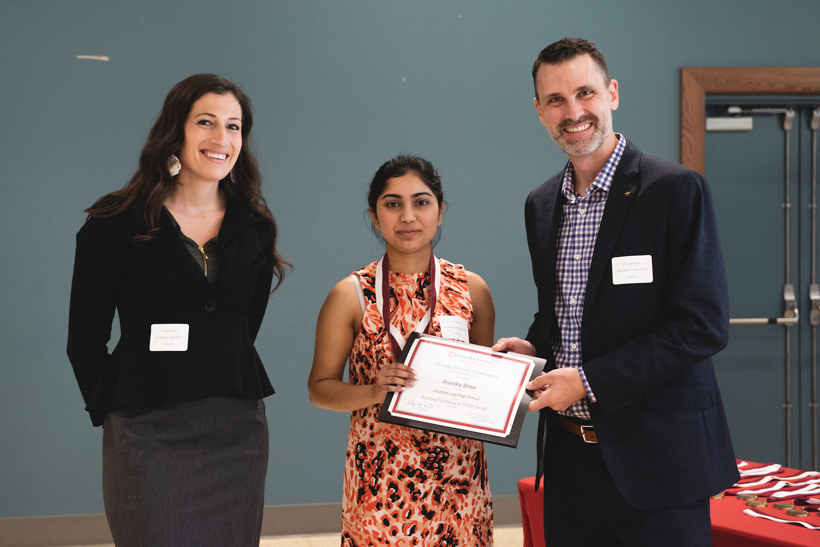 View the photos of high school students honored for excellence in STEM subjects by Fairfield University School of Engineering and Sikorsky Aircraft Corporation.