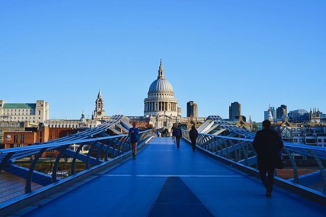 St Pauls across the millenimum bridge, London