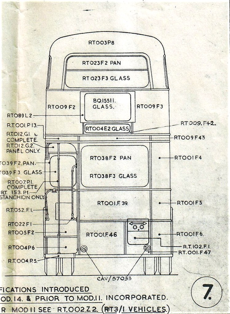 London transport RT3 body line drawing 1949.