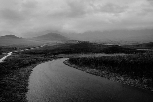 drakensberg mountains road landscape montusi bw rainy wet