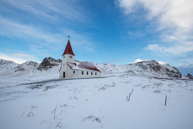 Vik i Myrdal Church in Winter