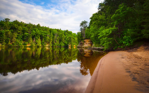 Calming Silence, nature trees longexposure shore reflection wisconsindells wisconsin canoneos5dmarkiii canonef1635mmf4lis landscape horizontal wallpaper background travel clouds water calm still