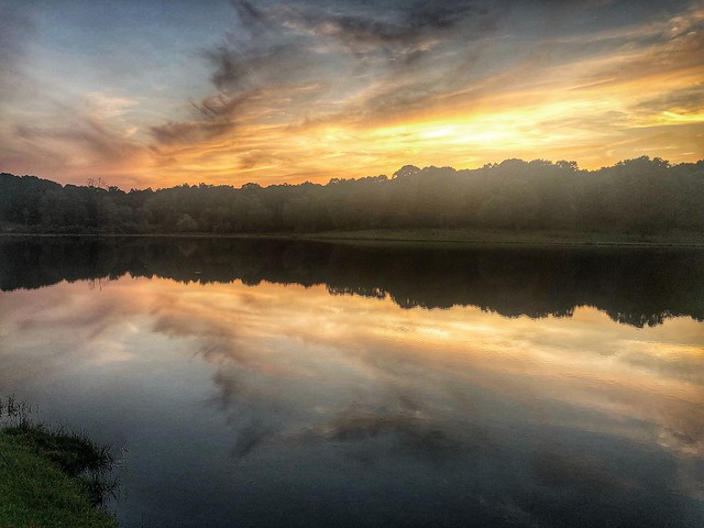 Sunset over Lake in Woodstock Alabama