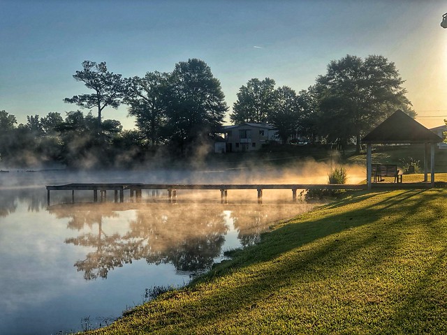 Sunrise on a lake in Woodstock Alabama