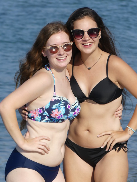 Sisters Modeling on the Beach in Greece