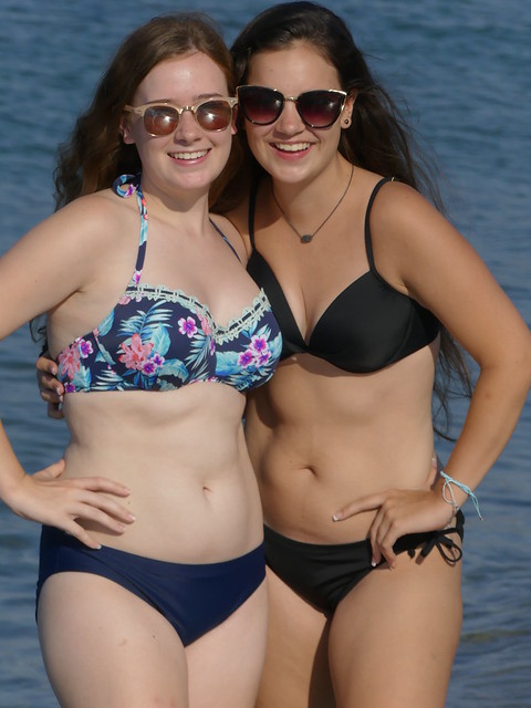 Sisters on Greek Beach