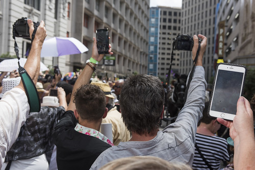 Photographers at Dr. John's funeral second line on June 22, 2019. Photo by Ryan Hodgson-Rigsbee RHRphoto.com