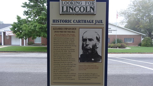 Looking for Lincoln Historic Marker, Carthage, IL, chfstew illinois ilhancockcounty historicmarker