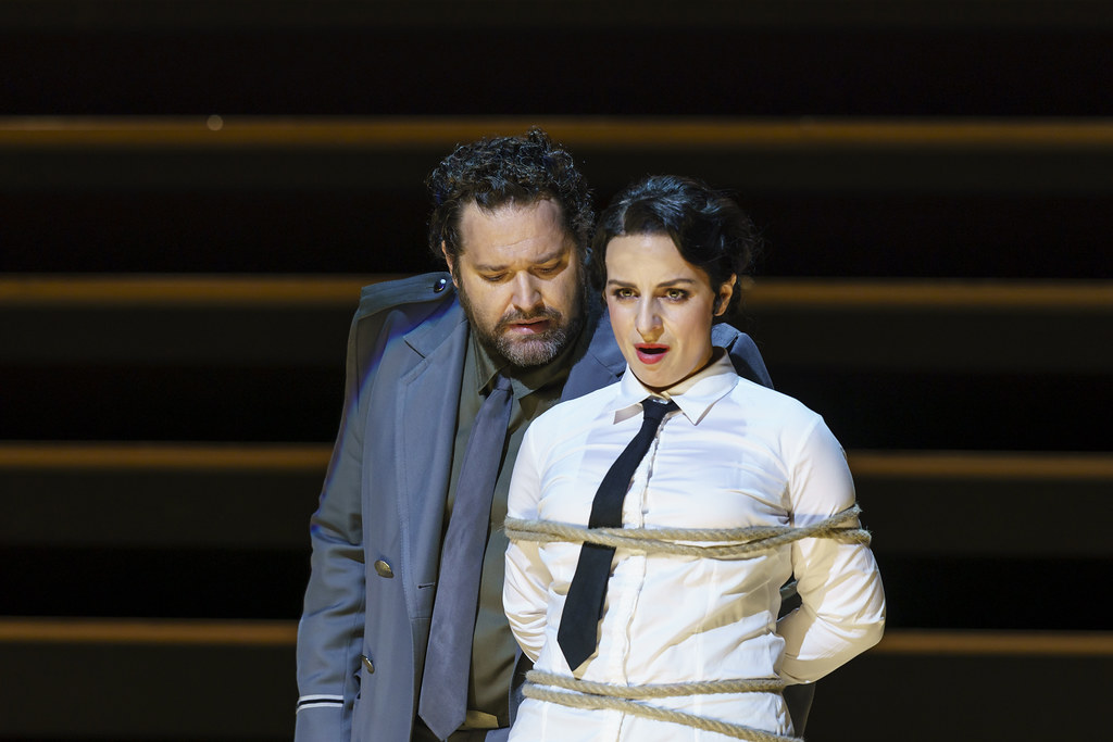 Bryan Hymel as Don José and Anaïk Morel as Carmen in Carmen, The Royal Opera © 2019 ROH. Photograph by Bill Cooper