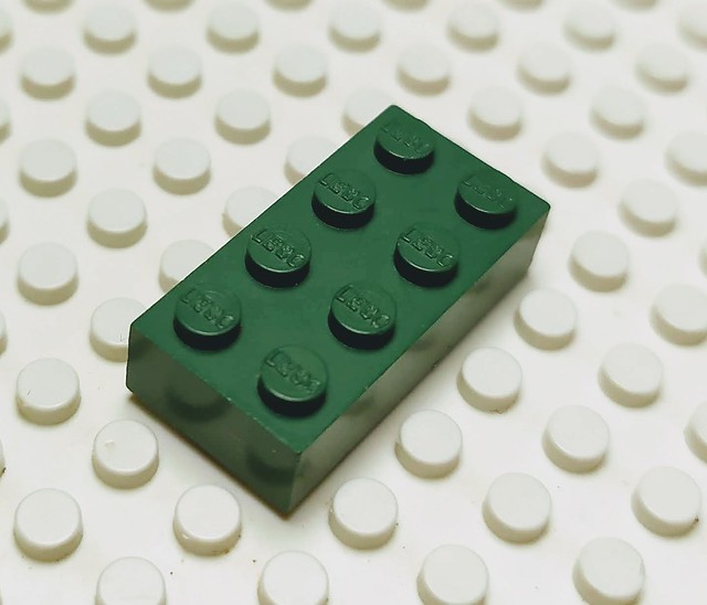 Dark (?) Green Modulex 2x4 Brick