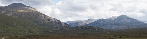 mountain sutherland panorama pano foinaven cranstackie strathdionard scotland scottishhighlands carbreck foinnebheinn
