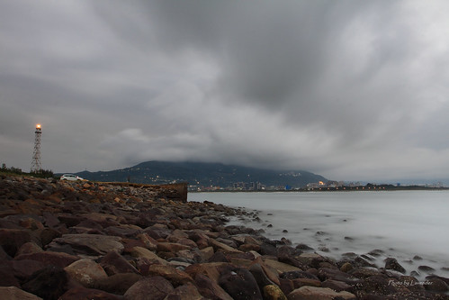 夕陽 雲 燈塔 觀音山 油車口 沙崙 淡水 新北市 台灣 taiwan sunset clouds lighthouse