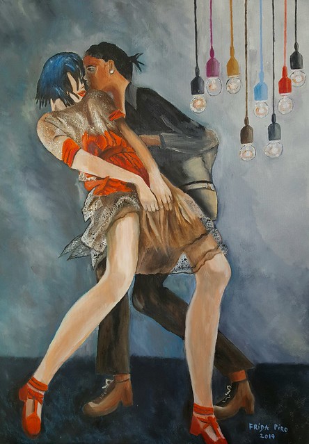 ציירת אמנית פרידה פירו ריקודי לטינו רקדנים דיוקנאות ציורי דיוקן