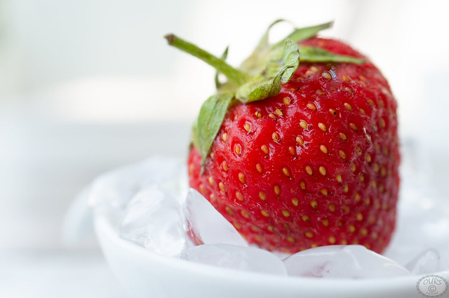 strawberry on ice
