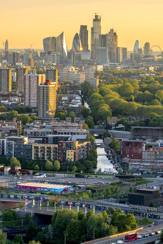 london city skyline skyscraper skyscrapers goldenhour sunset cityscape canal water river hdr dri