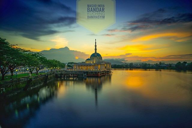 Sunset at masjid India bandar kuching,sarawak