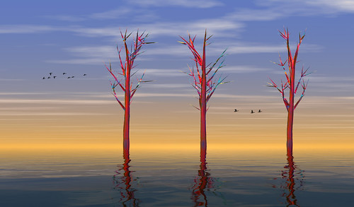surreal surrealisme water reflection color light sunset sunrise dawn dusk digital art drawing painting fantasy bright