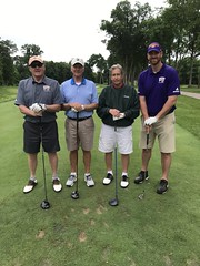 TPC Deere Run
Silvis, IL

L-r: Mike Drymiller '73 '77, Chris Moenm, Pat Walton and WIU Head Football Coach Jared Elliott