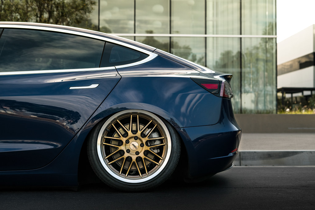 TSW Avalon - Tesla Model 3 brushed bronze rotary forged wheels rims - Air Suspension - Bagged - 05