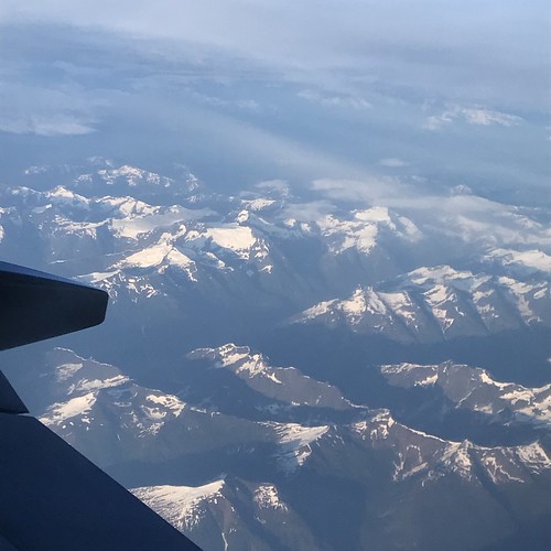 view airplane mountain snow