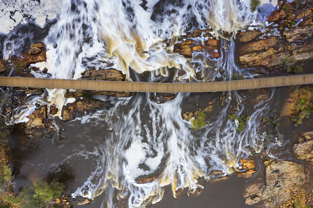 Bells Rapids, long exposure drone photography