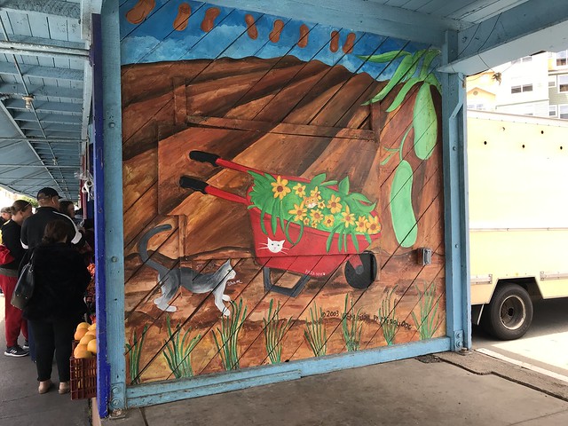 Weekend food market, mural