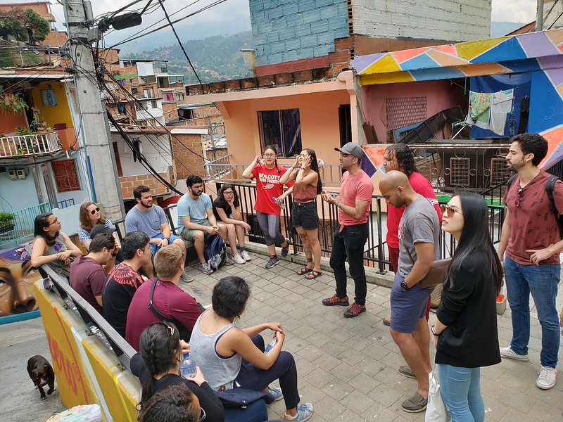 Group of travelers in comuna 13