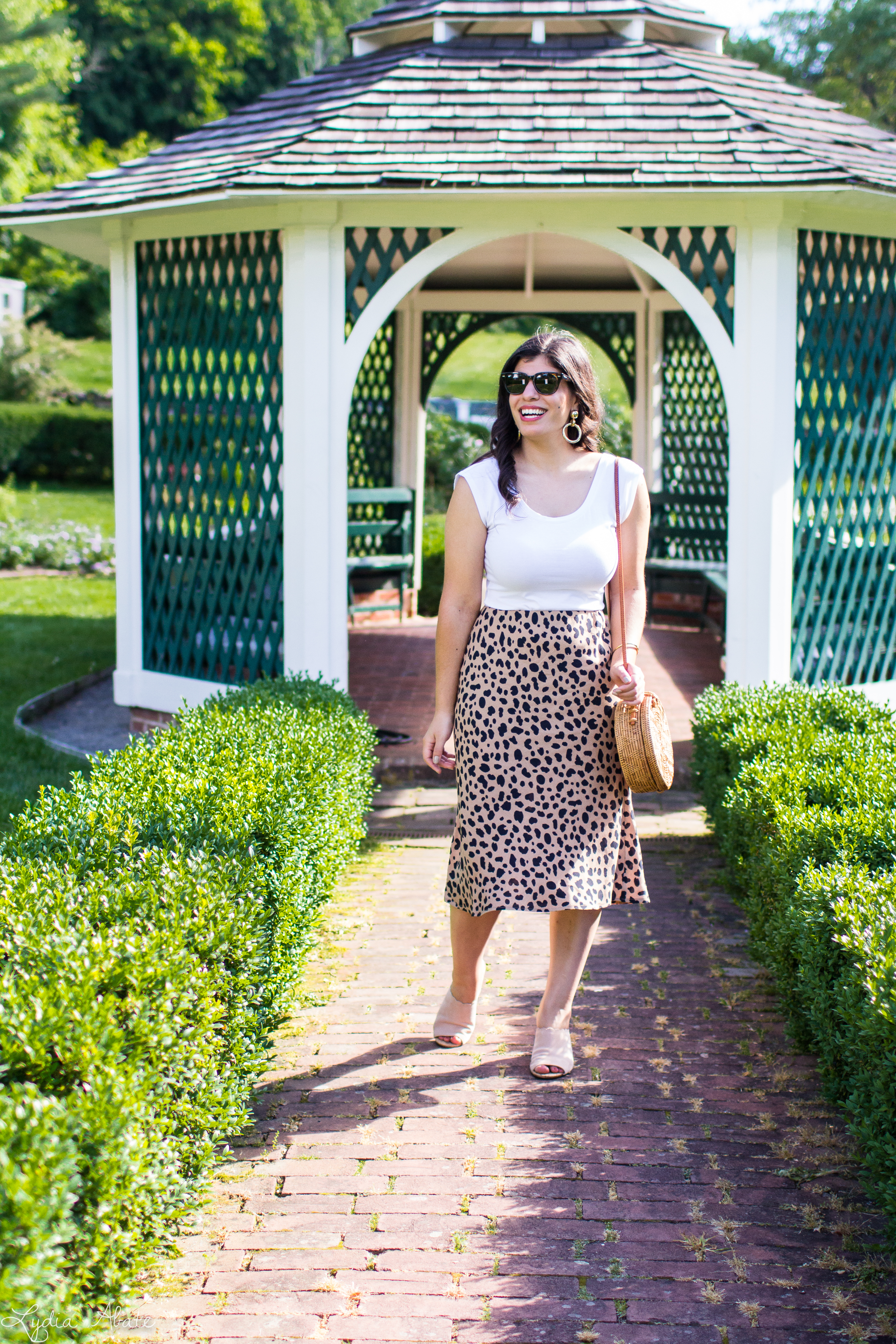 leopard midi skirt, white bodysuit, blush scalloped mules, round rattan bag-14.jpg