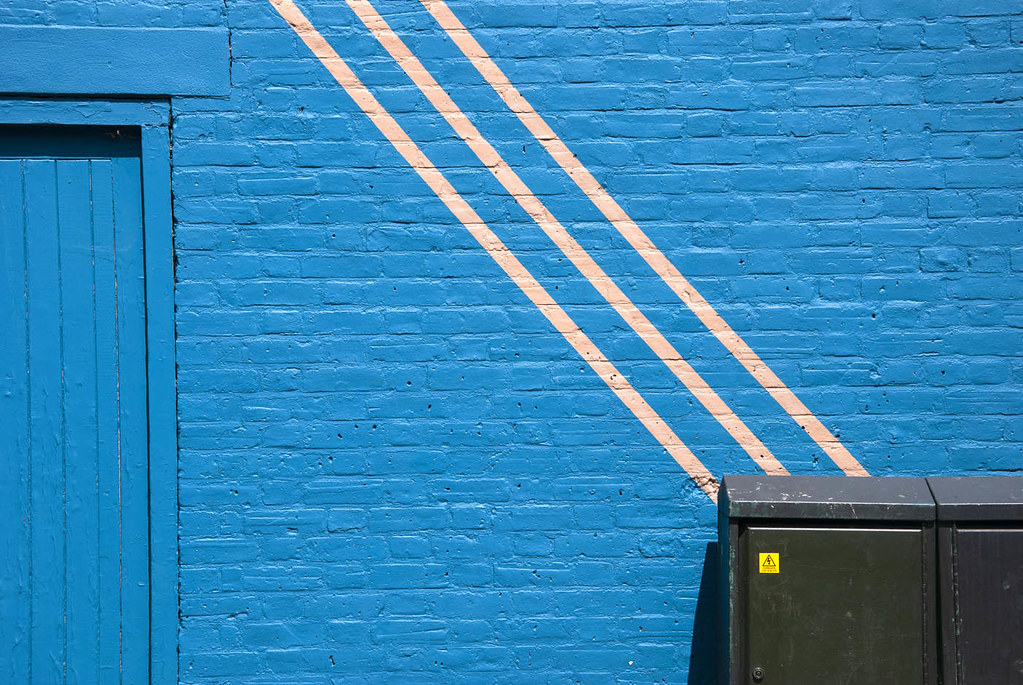 Lines on a Blue Wall