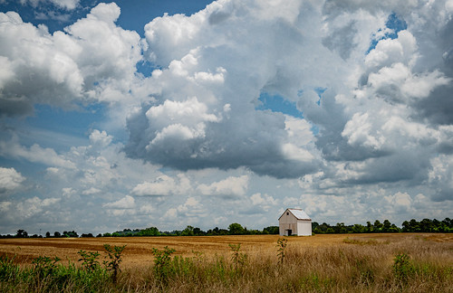 barn tobaccobarn hay hayfield clouds puffyclouds weather gravescounty sandhill ky bobbell nikon