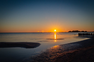 Makkum beach by sunset - Netherlands