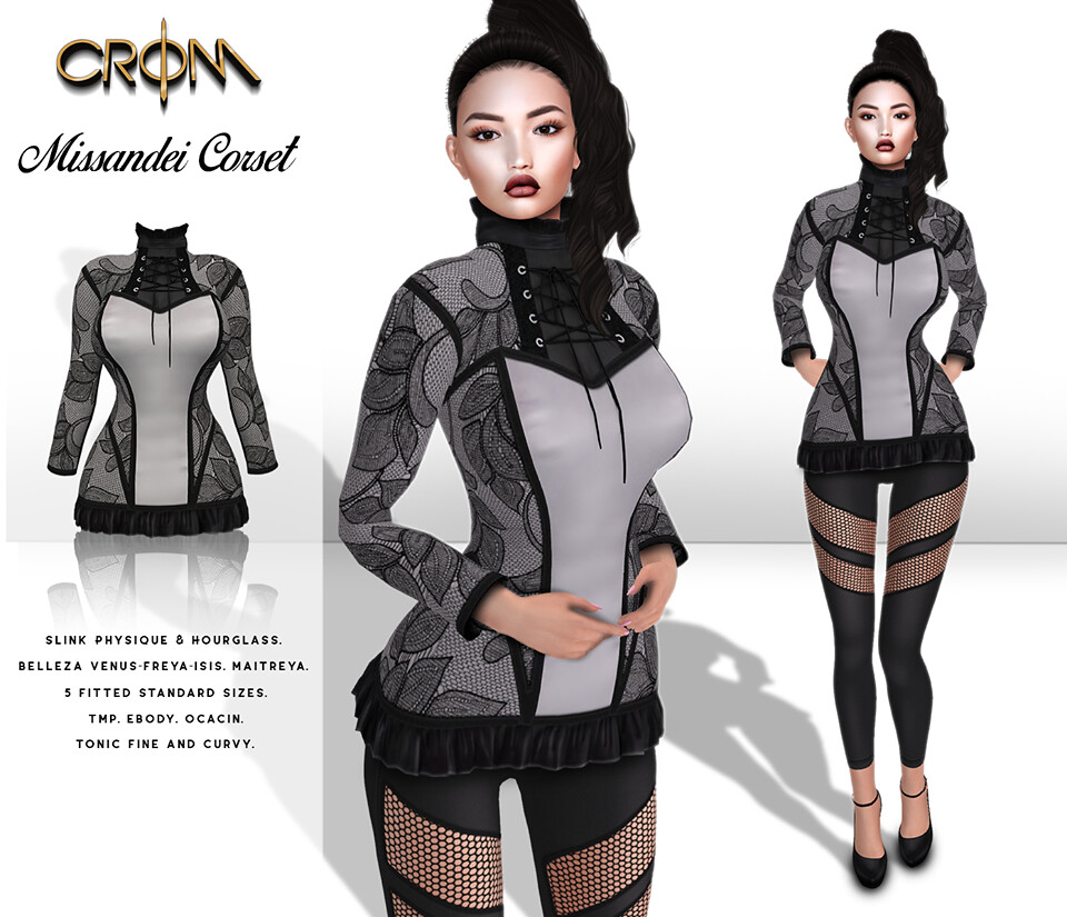 -CroM- 5 L Black&White Corset