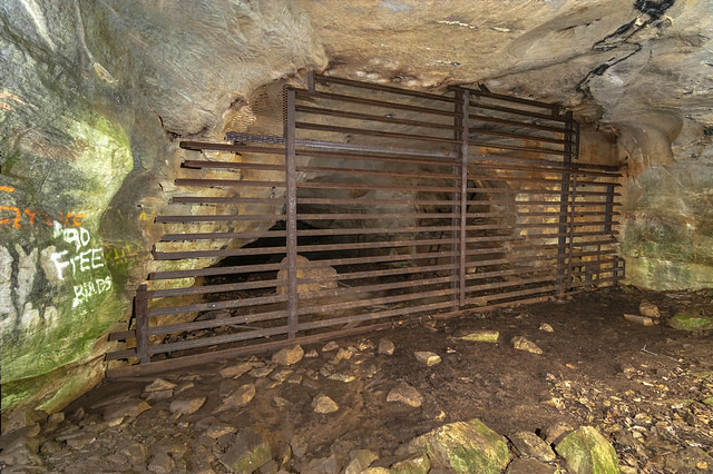 Big Bone Cave gate, Big Bone SNA, Van Buren County, Tennessee