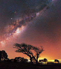 Milky Way rising above Herron Point, Western Australia