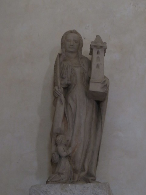 Sainte Barbe et donateur (XVIe), Eglise Saint-Pierre (XIIe,XVIe, XIXe), Bar-sur-Aube (10)