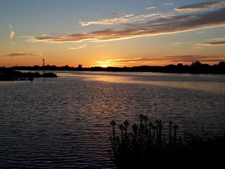 Sunset at river Nederrijn